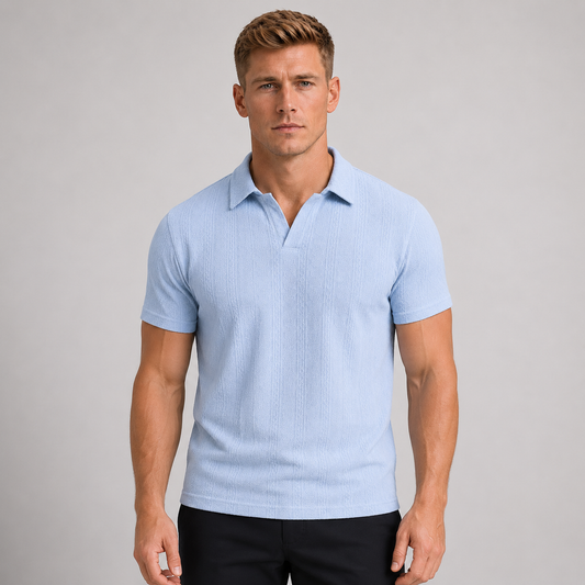 Men's Breathable Waffle Knit Polo