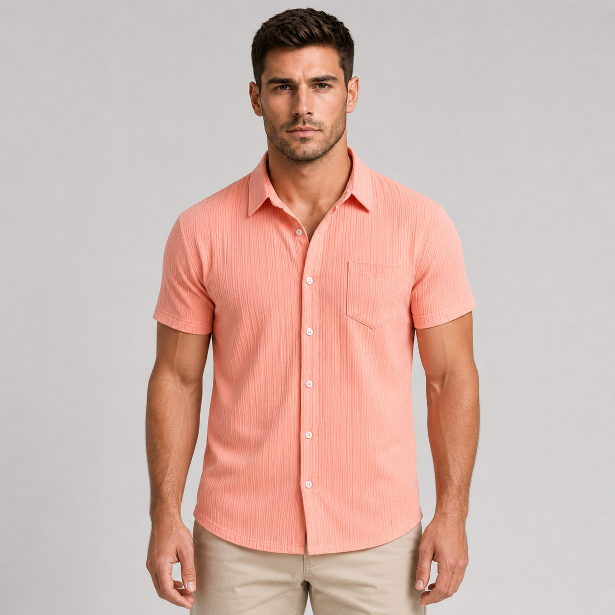 Men's Striped Short Sleeve Shirt