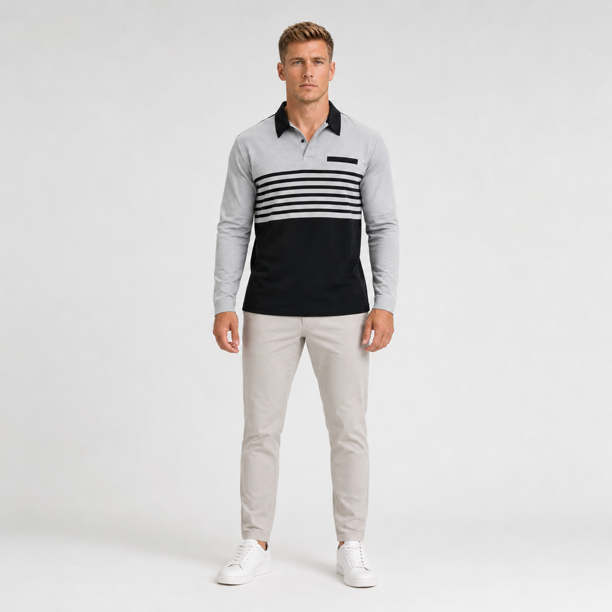 Men's Waffle Weave Polo Shirt