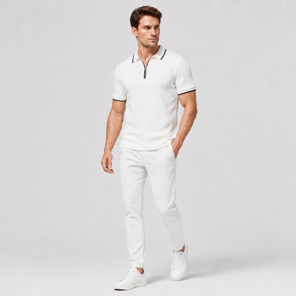Men’s Modern Zip Polo Shirt