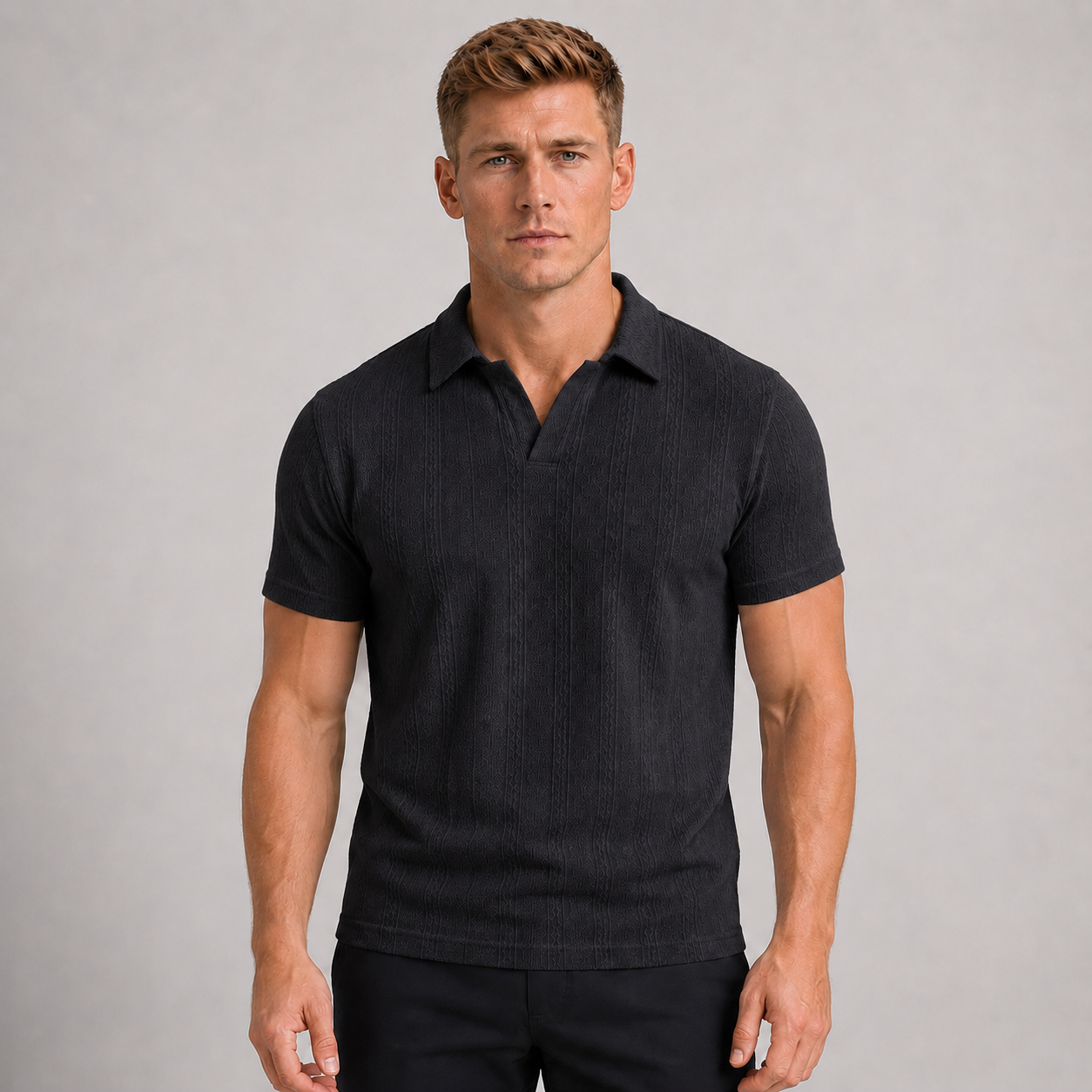 Men's Breathable Waffle Knit Polo