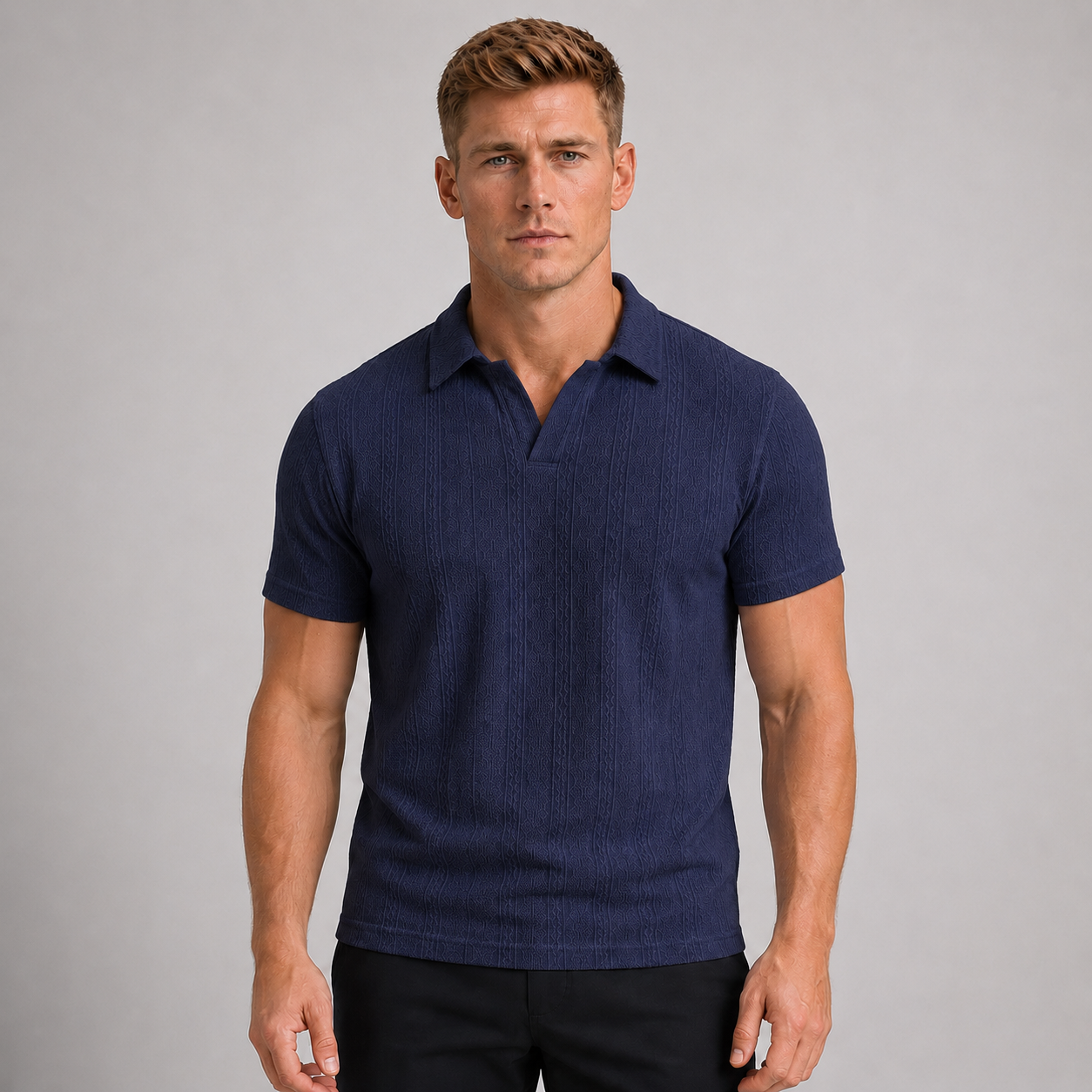 Men's Breathable Waffle Knit Polo