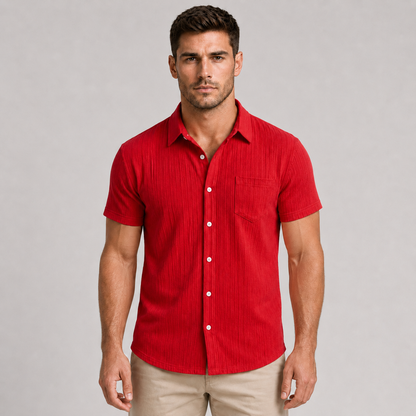 Men's Striped Short Sleeve Shirt