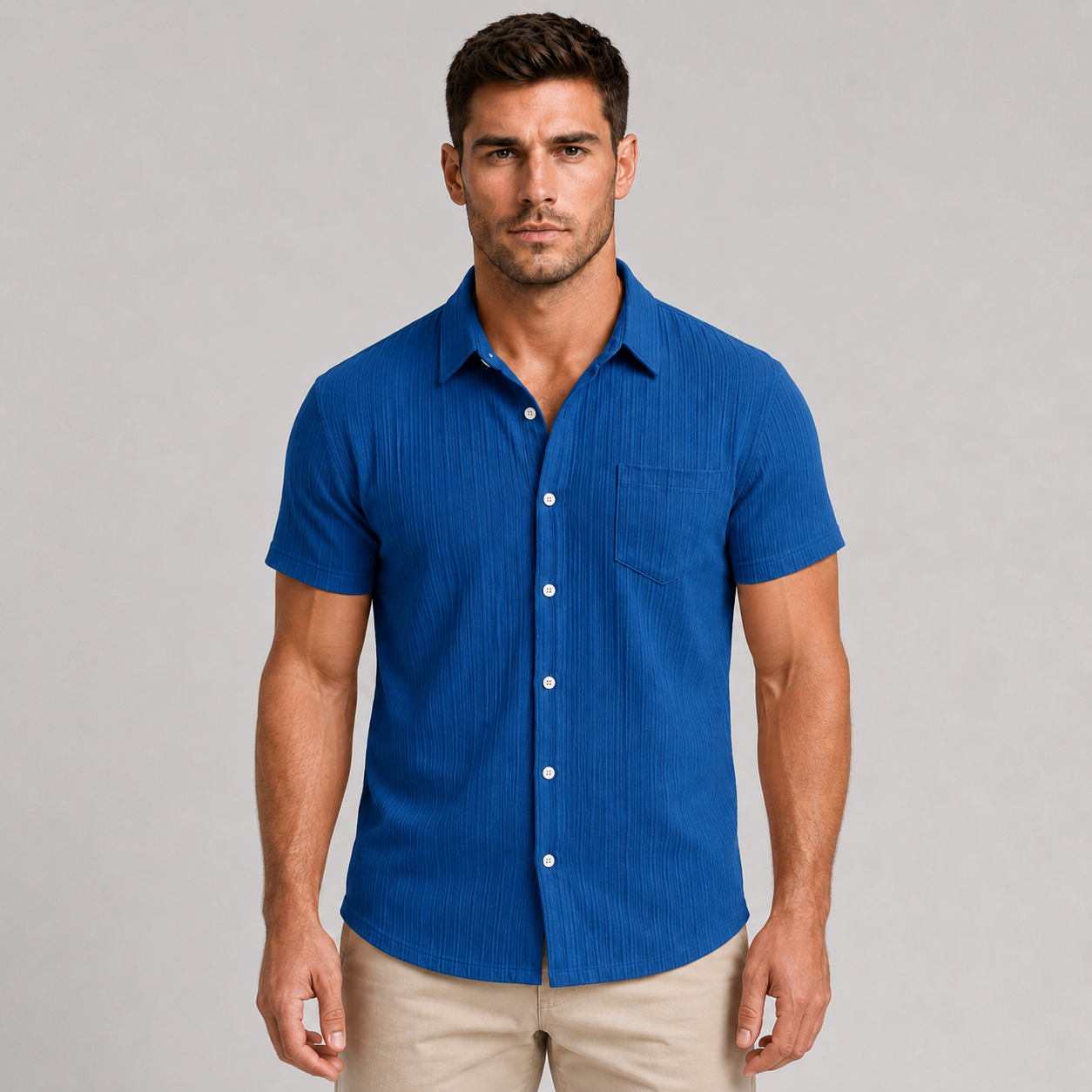 Men's Striped Short Sleeve Shirt