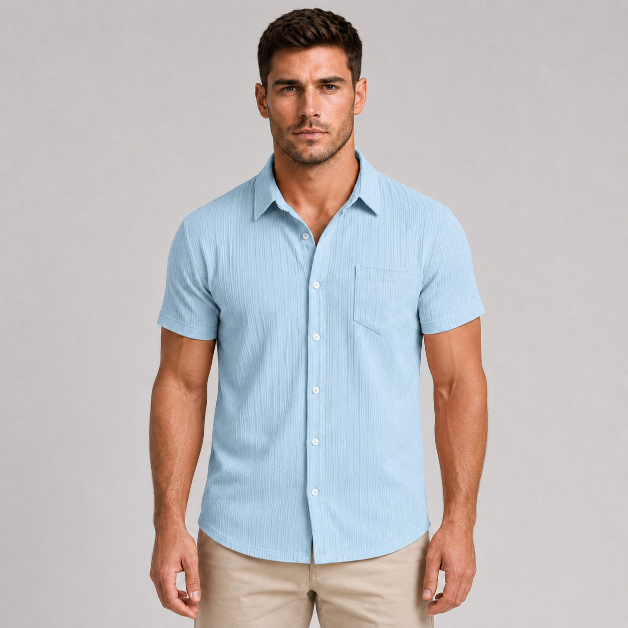 Men's Striped Short Sleeve Shirt