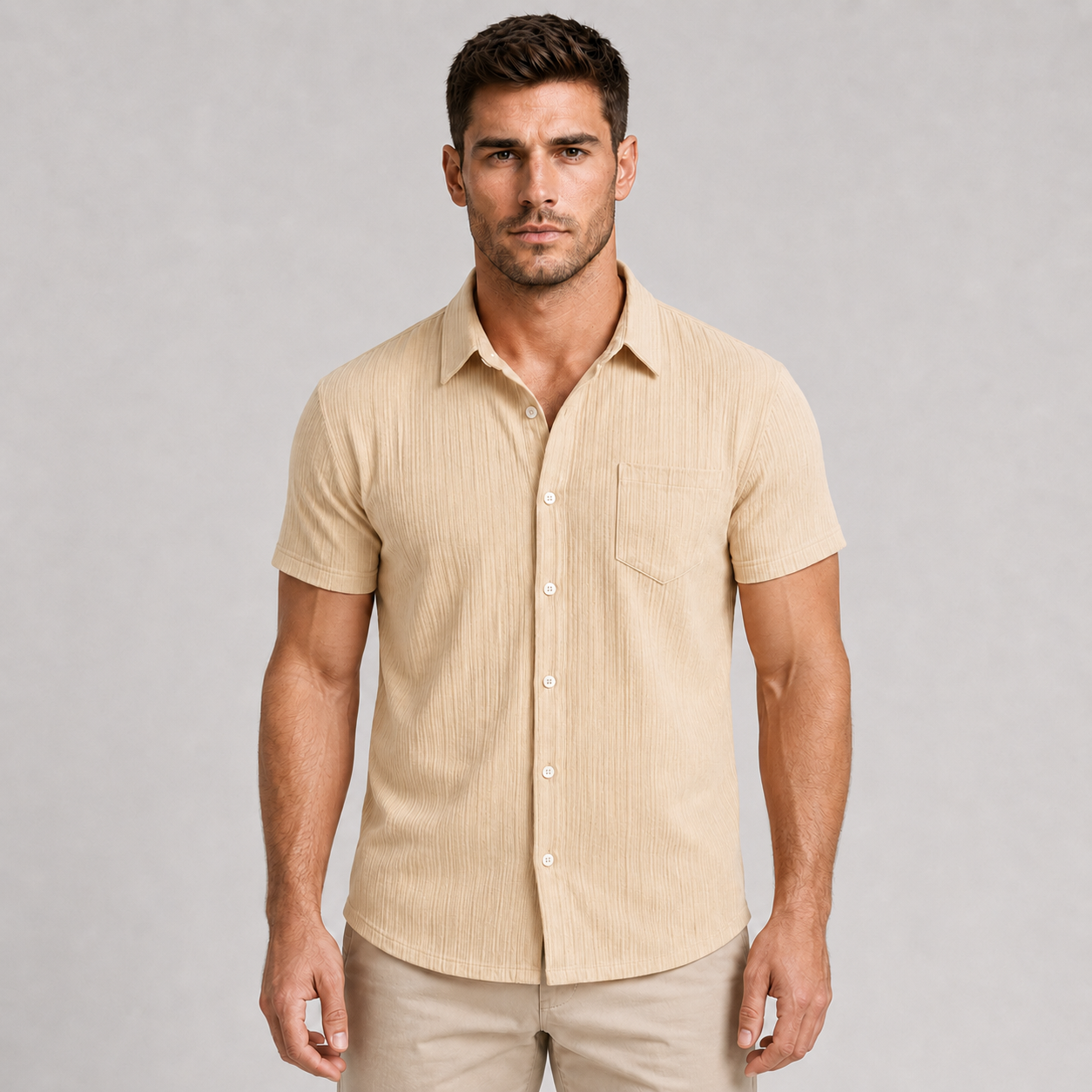 Men's Striped Short Sleeve Shirt