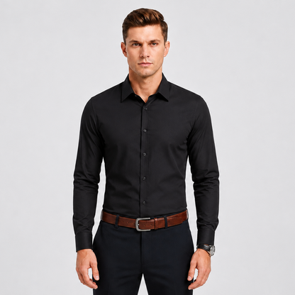 Men's Long-Sleeve Stretch Dress Shirt