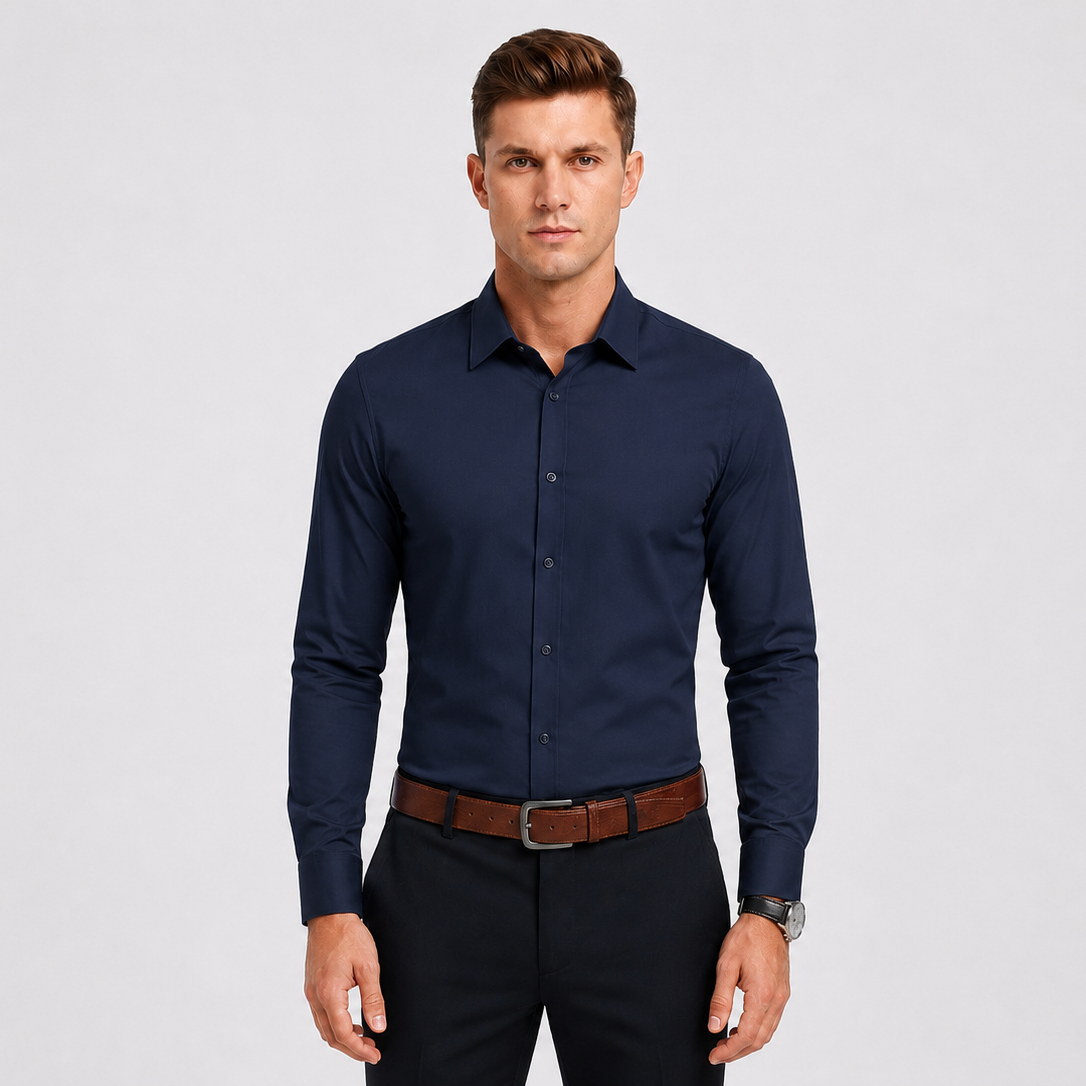 Men's Long-Sleeve Stretch Dress Shirt