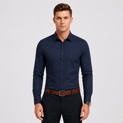 Men's Long-Sleeve Stretch Dress Shirt