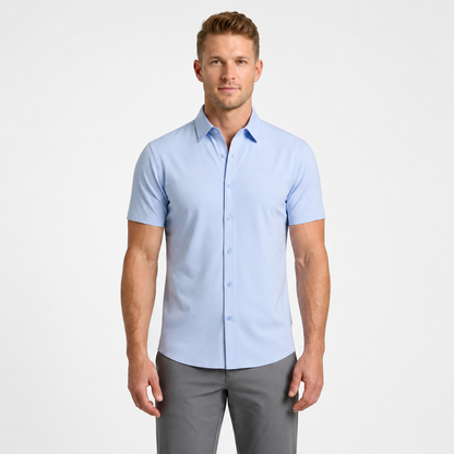 Men's Short-Sleeve Stretch Dress Shirt