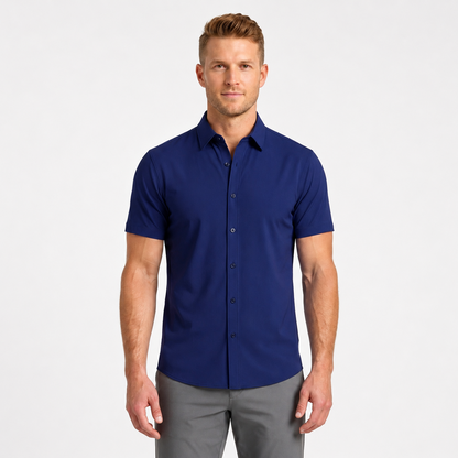 Men's Short-Sleeve Stretch Dress Shirt
