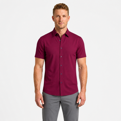 Men's Short-Sleeve Stretch Dress Shirt