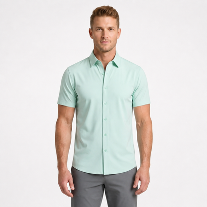 Men's Short-Sleeve Stretch Dress Shirt
