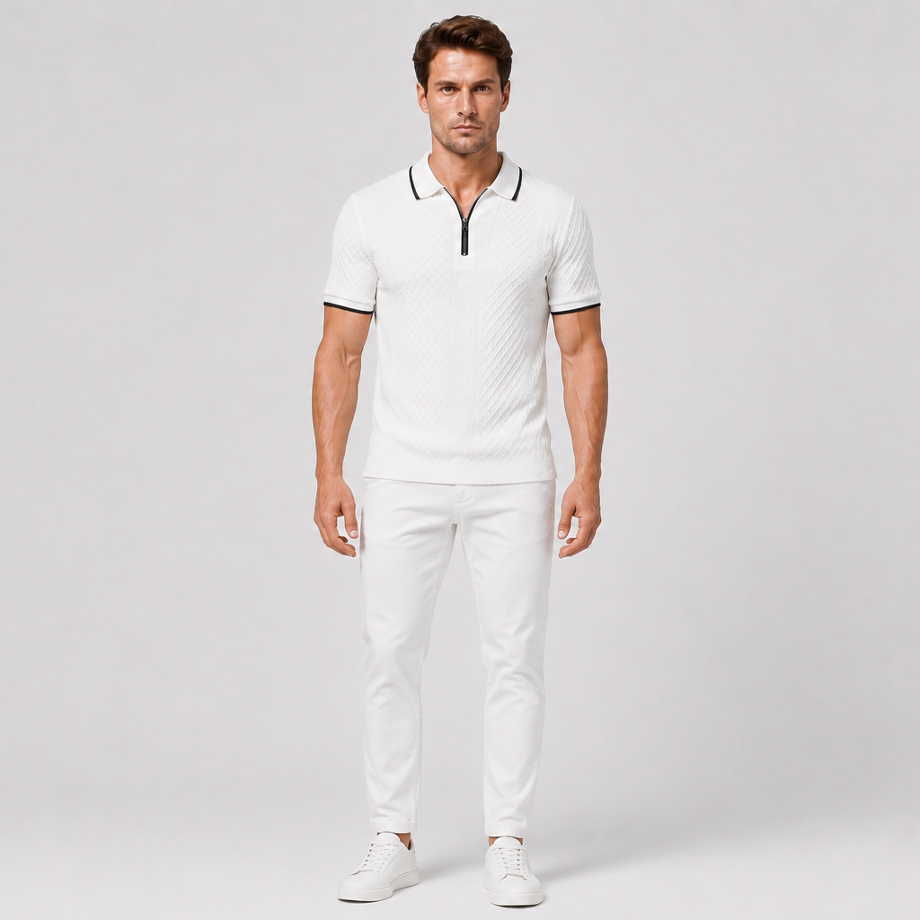 Men’s Modern Zip Polo Shirt