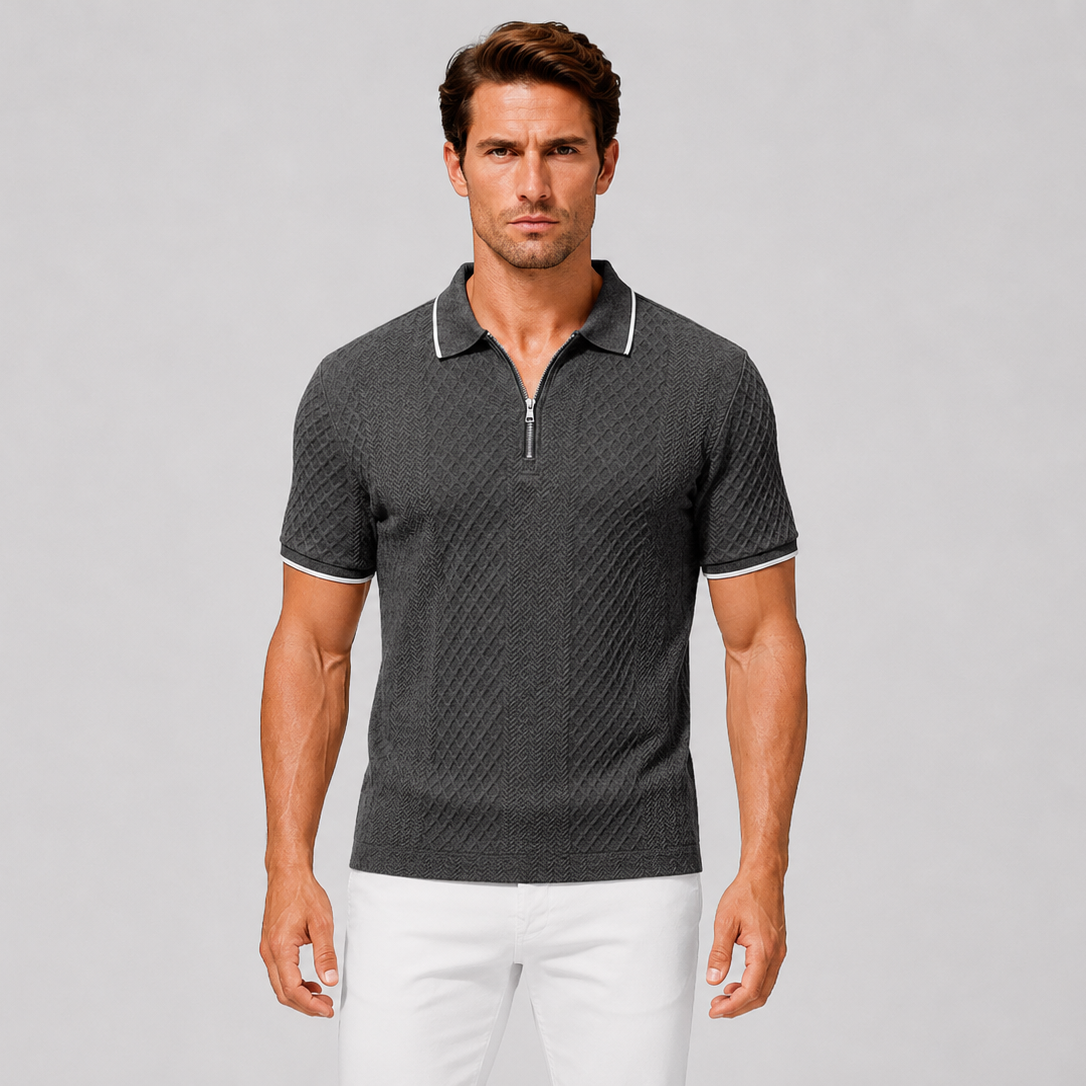 Men’s Modern Zip Polo Shirt
